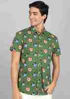 JACK & JONES Men Slim Fit Printed Spread Collar Casual Shirt