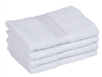 KOPA LORENA Unisex Set Of 4 Solid 380 GSM Pure Cotton Super-Soft Terry Face Towels