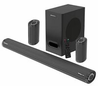 ZEBRONICS Zeb-Juke BAR 9500WS PRO Dolby 5.1 soundbar with Wireless Satellites, Dolby Audio, 525 Watts Output Power, 16.5cm subwoofer, HDMI ARC, Optical, BT v5.0, LED Display, Wall Mount and AUX,Black
