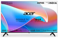 Acer 100 cm (40 inches) I Pro Series Full HD Smart LED Google TV AR40FDIGU2841AT (Black)