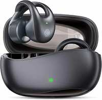 EDYELL Open Ear Clip Wireless Earbuds Bluetooth 5.4, Clip on Earbuds, Lightweight Comfort, Stable Fit Open Ear Headphones for Running Fitness, 80H Play, Built-in Mic (Black) 