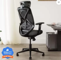 CARLTON LONDON Atlas Mesh Office Adjustable Arm Chair  (Black, Knock Down)