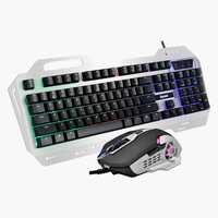 Dyazo Metal Gaming Keyboard & Mouse Combo RGB Static Light, 12 Multimedia Keys