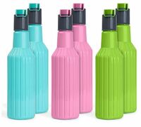 HomeWiz Kitchen Unbreakable Plastic Water Bottle I Leak Proof I BPA Free Food Grade Fridge Water Bottle I Ideal for Gym, Office, Home, Travel, College, Easy to Clean, 1 Litre Each, Set of 6, Assorted