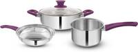 Greenchef Steeliq Soft Touch Induction Bottom Cookware Set  (Stainless Steel, 4 - Piece)