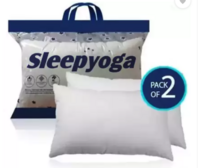 Sleep Yoga home furnising Microfibre, Polyester Fibre Solid Sleeping Pillow Pack of 2  (White)