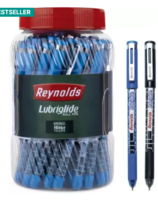 Reynolds Lubriglide Ball Pen  (Pack of 40, Ink Color - Blue Black). |. Reynolds DFine Ball Pen