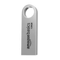 Amazon Basics 128 GB Flash Drive , USB 2.0 M Series , Temperature, Shock and Vibration Resistant , Metallic Silver