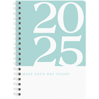 Papboo A5 2025 Hardcover Wiro Diary With Calendar: 80 GSM Paper, Ruled, 188 Pages, Tiffany, 1 pc