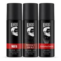 Beardo Godfather, Whisky Smoke & Mafia Perfume Body Spray (Set of 3) Citrus Aromatic Spicy | Deodorant | Deo For Men | Long Lasting Perfume| Christmas gift for men | Gift For Friends | Gift for men