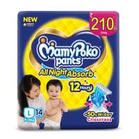 MamyPoko Pants All Night Absorb Baby Diapers, Large (L), 14 Count 9-14 kg