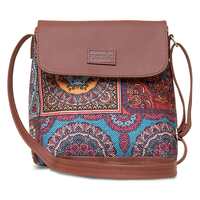 ZOUK Printed Women's Hand Crafted Vegan Leather Flap Sling Bag