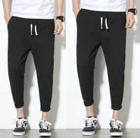 Solid Men Black Track Pants