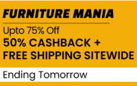 Pepperfry Furniture Mania - Upto 75% off + 50% cashback + 10% off on ICICI Cards