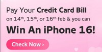 PhonePe Pay Your Credit Card Payment for First time and get a chance to Win iPhone 16
