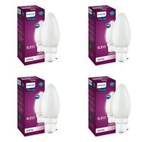 Philips LED Deco White 0.5W Glass Candle (Pack of 4)