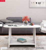 Boho Wood Ray Coffee Table in Frosty White Finish