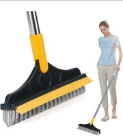 FIGMENT 2 in 1 Bathroom Cleaning Brush with Wiper Tiles Cleaning Brush Floor Scrub Bathroom Brush with Long Handle 120° Rotate Bathroom Floor Cleaning Brush Home Kitchen Bathroom Cleaning Accessories