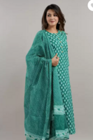Women Pure Cotton Kurta Pant Dupatta Set