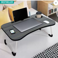 MITHILA Foldable multipurpose Table Wood Portable Laptop Table  (Finish Color - BLACK, Pre Assembled)