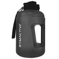 Amazon Brand - Symactive 2 Litre Plastic Gallon Water Bottle for Gym with Handle | Leak-Resistant | Sipper Top | (Black, 2000 ML)