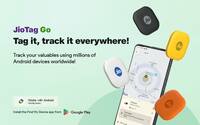 JioTag Go Orange for Android, India's First Android Tag, Google Find My Device Item Finder, Worldwide tracking for Keys, Wallets, Luggage, Gadgets and more, 1+1 Year Battery, No SIM Needed, 120 db Sound, Bluetooth v5.3