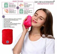 Ear Lobe & Accessories] Square Microfiber Facial Cleansing Makeup Eraser/Remover Cloth | 24 x 24 cm/ 9.45 x 9.45 in | Color May Vary