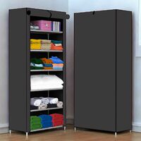 YouCopia Collapsible Wardrobe 6 Shelves Storage (Grey)