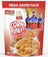 Kwality RCB Corn Flakes with Almond & Honey 1kg and other items Upto 86% Off  [location specific]