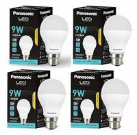 Panasonic 9 Watt LED Bulb, B22 Base 9W Bulb Light For Home, 25000+ BH with 1 Year Warranty, 6500K Cool Day Bulb (Pack of 4)