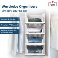 Senego Wardrobe Clothes Organizer - 4 Pack {Location Specific}