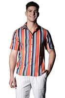 OM SAI LATEST CREATION Men's Striped Regular Fit Shirt