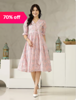 Stylum Pink Cotton Printed A-Line Dress