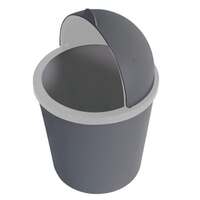 Kuber Industries Table Dustbin with Swinging Lid | Desktop Trash Can for Table | Grey