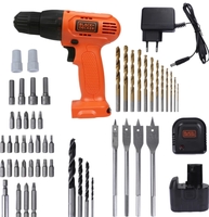 BLACK+DECKER 12-Volt Cordless /Driver with Keyless and 50 Accessories Kit CD121K50 Angle Drill