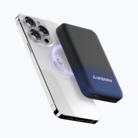 Ambrane 10000mAh Magsafe Fast Wireless Charging Power Bank for all Qi Enabled Devices (Snap, Blue)