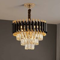 G Gojeeva Black Golden Italian K9 Crystal Pendant Ceiling Metal Chandelier