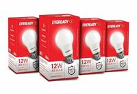 Eveready 12W Led Light Bulb | High Efficiency & Glare-Free Light | 4Kv Surge Protection | With Wide Operating Voltage Range | 100 Lumens Per Watt | Cool Day Light (6500K) | Pack Of 4 - B22D