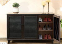 Almo 3 Door Shoe Cabinet in Cappuccino Finish