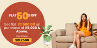Pepperfry - Flat 50% Off + Get Flat Rs.2500 Off on Purchase of Rs.5000 & Above 