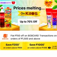 Flipkart Kilos | Flat ₹150 instant discount on BOB Credit Card on Min Order ₹1500