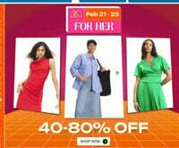 Myntra For Her Sale - 40-80% Off + 10% Instant Discount on Canara Bank, HDFC, DBS, Axis Bank Cards