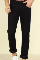 CAMFITS Men Slim Mid Rise Black Jeans