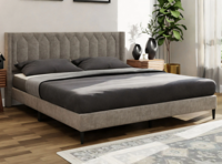 Meadow Upholstered Queen Size Bed In Grey Colour
