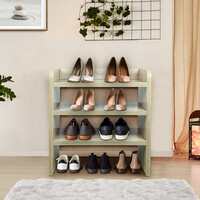 GUDSMITH 25mm Engineered wood 9 pair shoe rack in walnut finish