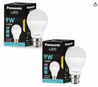 Panasonic 9 Watt LED Bulb, B22 Base 9W Bulb Light For Home, 25000+ BH with 1 Year Warranty, 6500K Cool Day Bulb (Pack of 2)