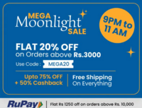 Pepperfry Mega Moonlight Sale - Upto 75% off + 50% cashback + Extra Flat 20% off (via code) + Rs. 3500 off using ICICI cards