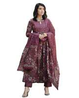 Alvami Women Anarkali Kurta and Pant Set with Dupatta