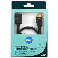 BPL BHDMI301 0.5 metre Braided HDMI extender, Black