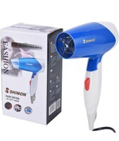  SHINON SH-1270 Professional Hair Dryer 1400 Watts Silky Shine Hot and Cold Lightweight and Foldable Hair Dryer, Blue 